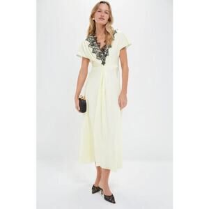 OROTON Lemon Zest Fringe Lace Dress Size 10 NWT Retail $640 Tuckernuck